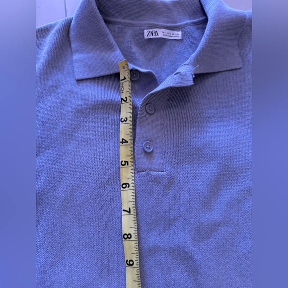 Zara Sweater Collar Fell Explorer Printed At The Back Gray Size M Haft Bottom - Picture 8 of 15